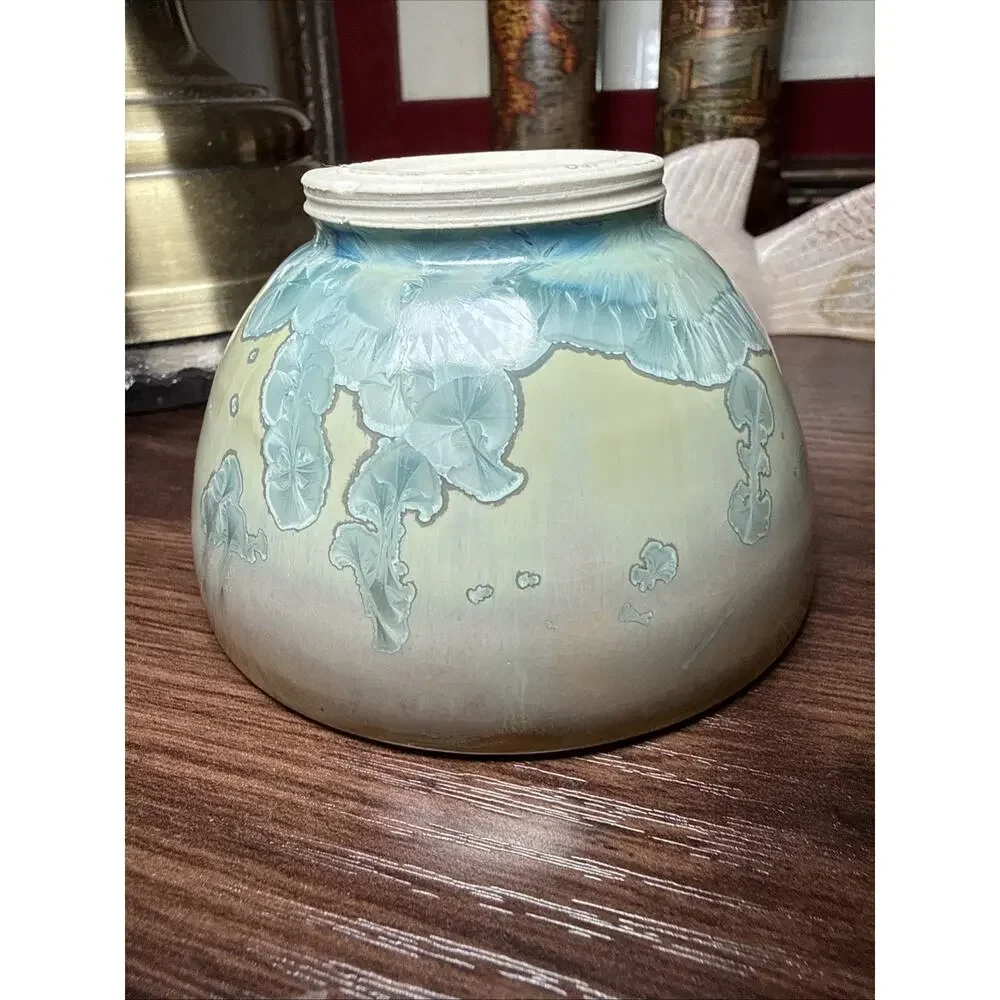 Vintage Loi Quebec Crystalline Glaze Pottery Bowl Canadian Studio Art 3.75” D